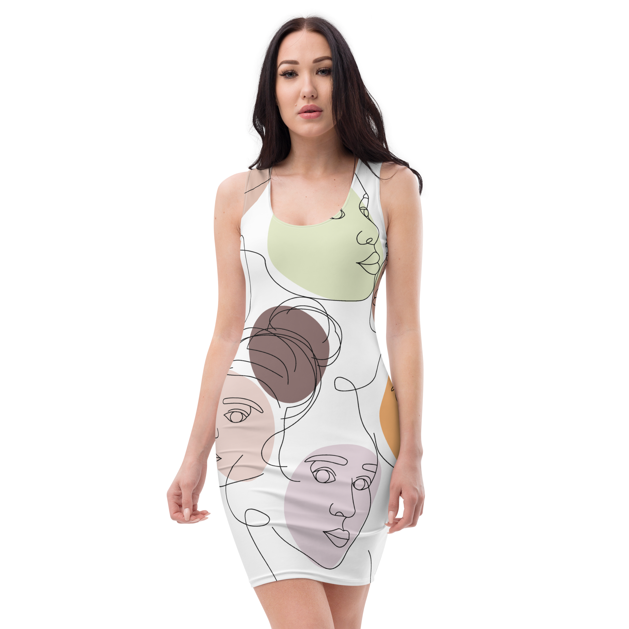 all-over-print-bodycon-dress-white-front-668e3dc9b3073.png