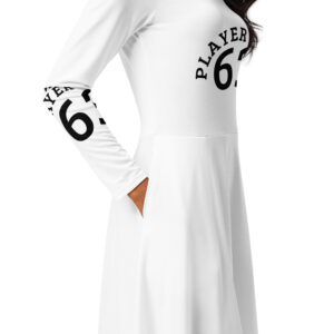 Langärmliges Midikleid mit Allover-Druck