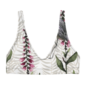 Recyceltes, gepolsterstes Allover-Bikini-Oberteil