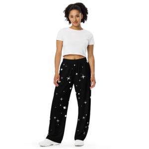 Unisex-Hose mit weiten Beinen und Allover-Druck