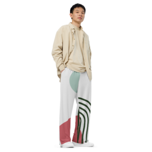 Unisex-Hose mit weiten Beinen und Allover-Druck
