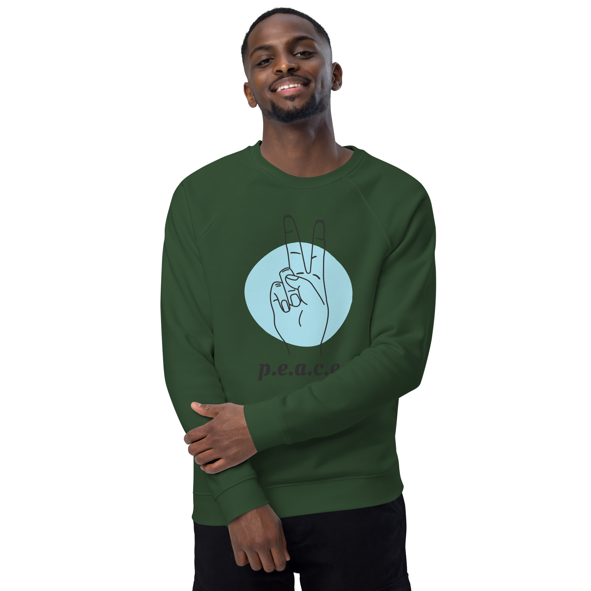 unisex-organic-raglan-sweatshirt-bottle-green-front-2-668e672675d1f.png