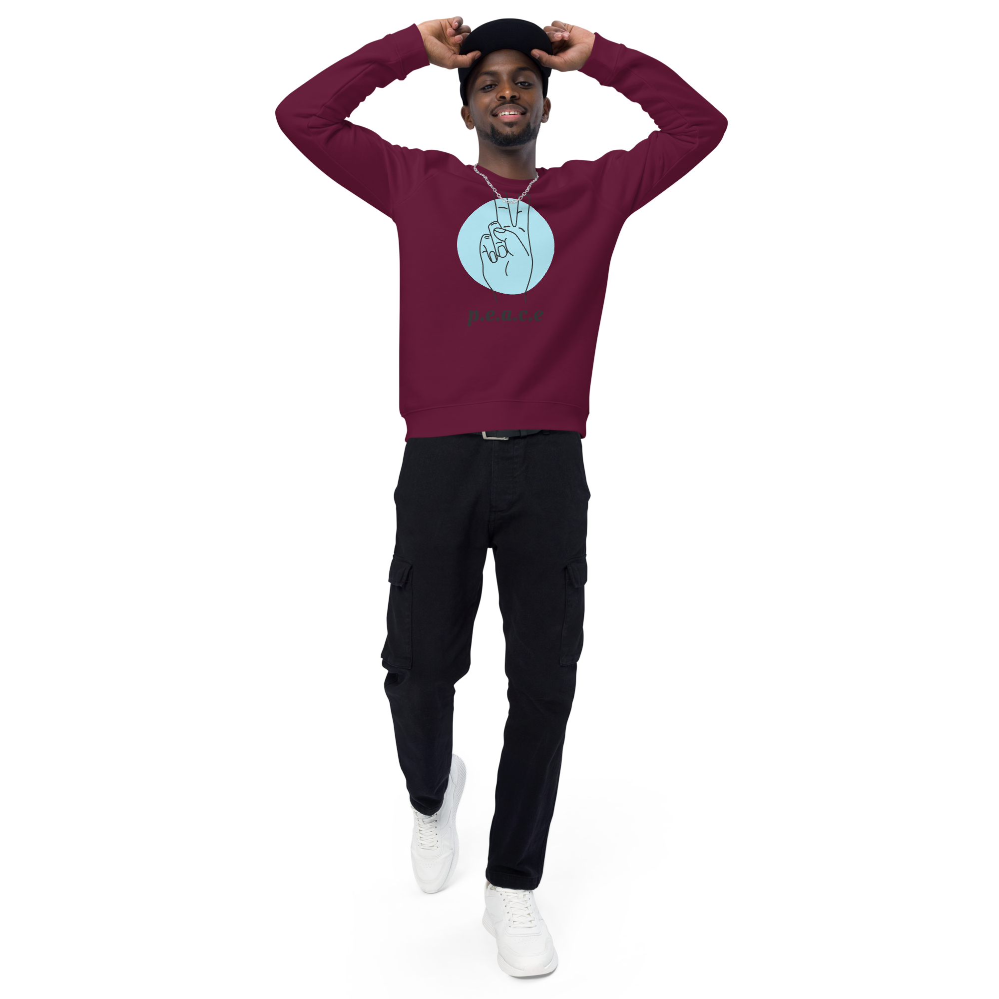 unisex-organic-raglan-sweatshirt-burgundy-front-3-668e672672106.png