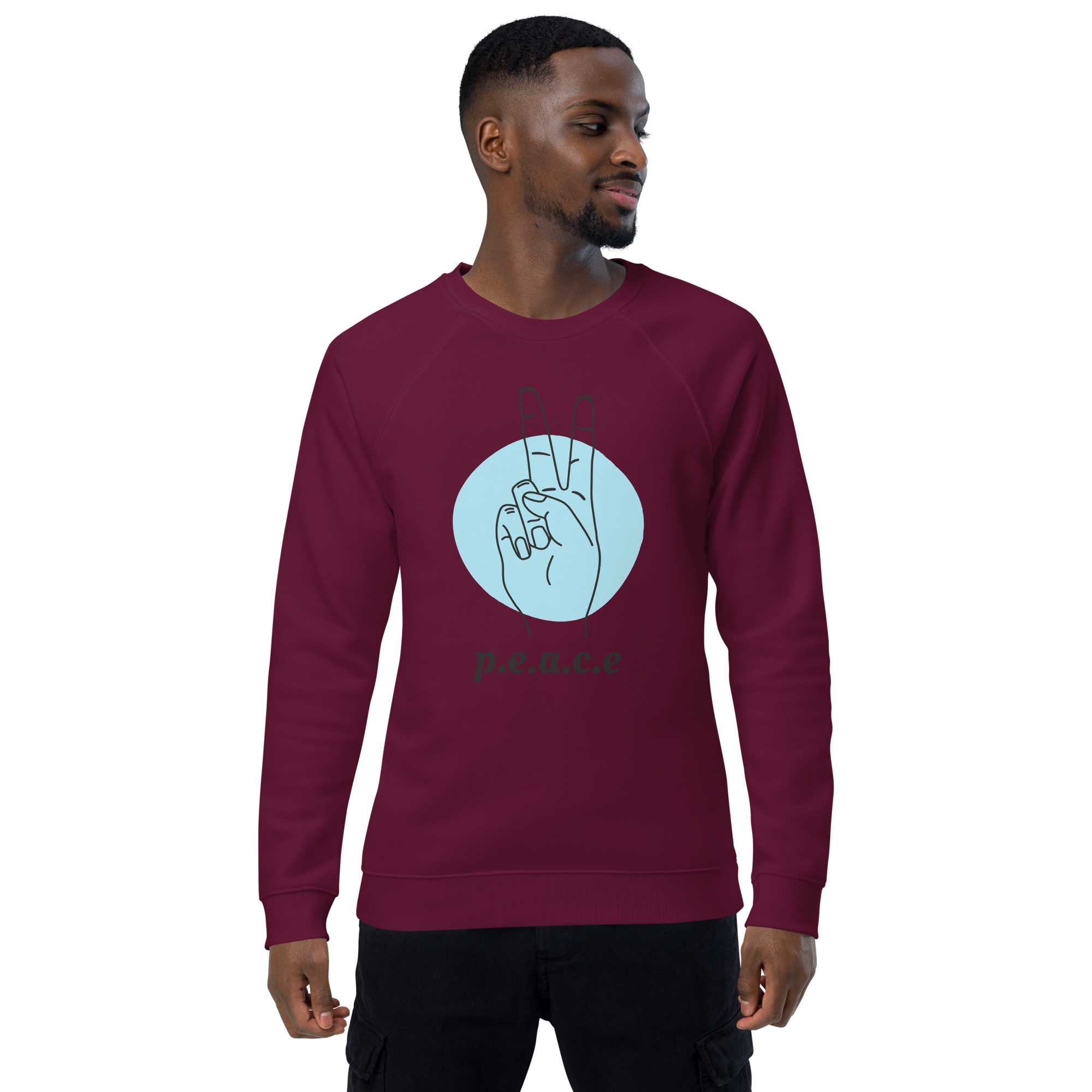 unisex-organic-raglan-sweatshirt-burgundy-front-668e6726716da.png