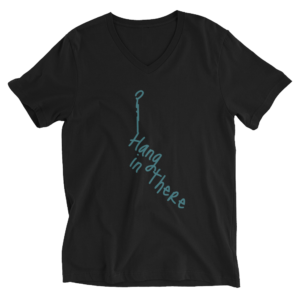 Kurzärmeliges Unisex-T-Shirt mit V-Ausschnitt