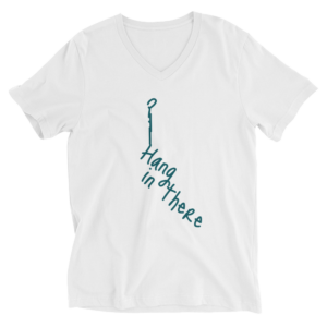 Kurzärmeliges Unisex-T-Shirt mit V-Ausschnitt